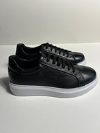 Zemor Siyah Deri Sneaker – Beyaz Tabanlı Erkek Ayakkabı