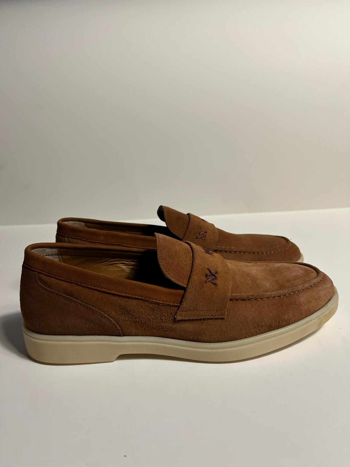 Zemor Erkek Süet Loafer Günlük Ayakkabı – Kahverengi & Yeşil