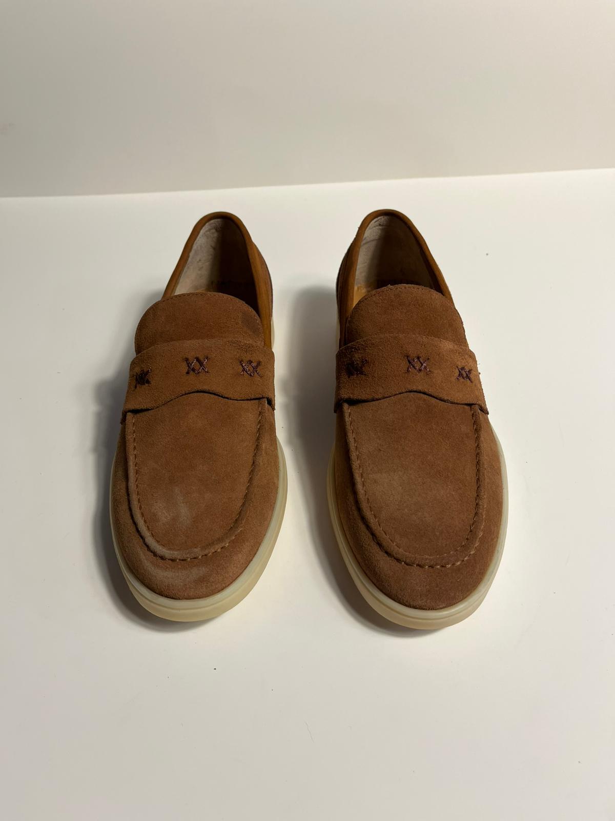 Zemor Erkek Süet Loafer Günlük Ayakkabı – Kahverengi & Yeşil