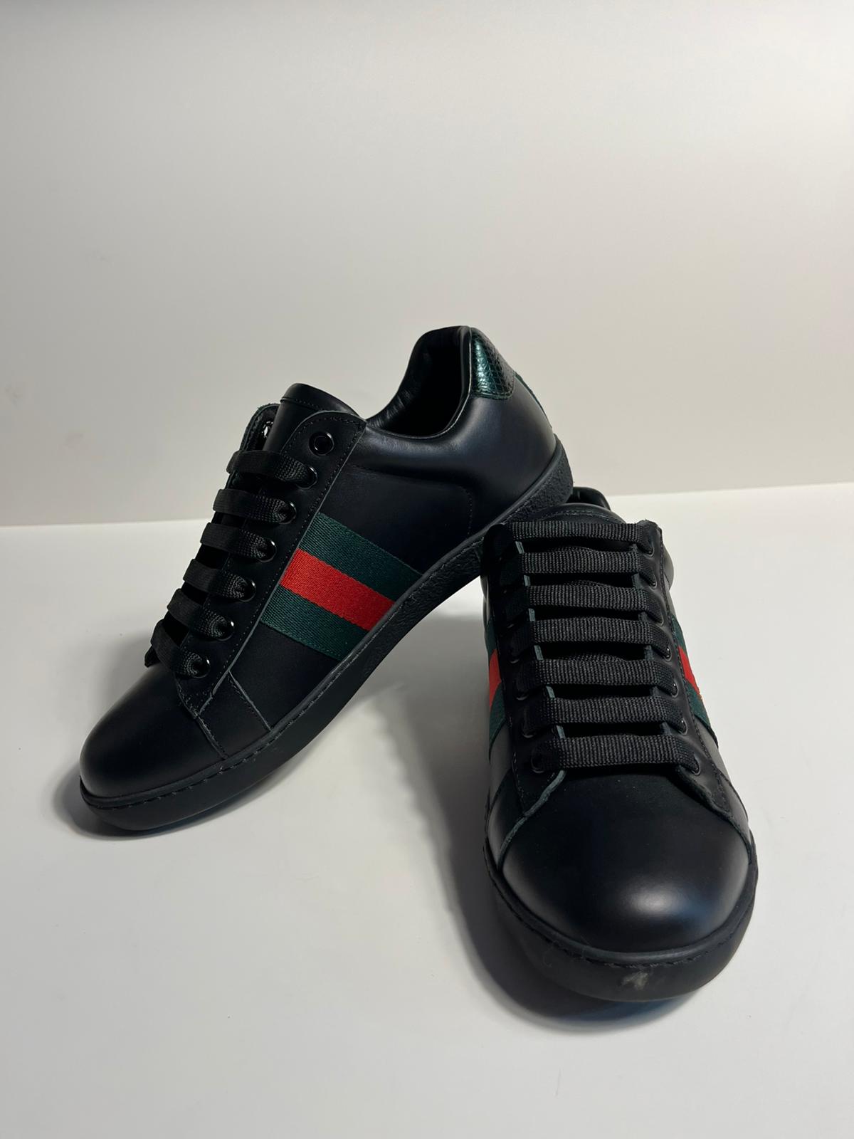 GUCCI Erkek Hakiki Deri Ayakkabı – Siyah & Beyaz