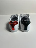 Gucci Unisex Beyaz Sneaker – Kırmızı & Siyah Detaylı