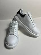 Zemor Erkek Hakiki Deri Sneaker – Alexander McQueen  Oversize Beyaz/Siyah