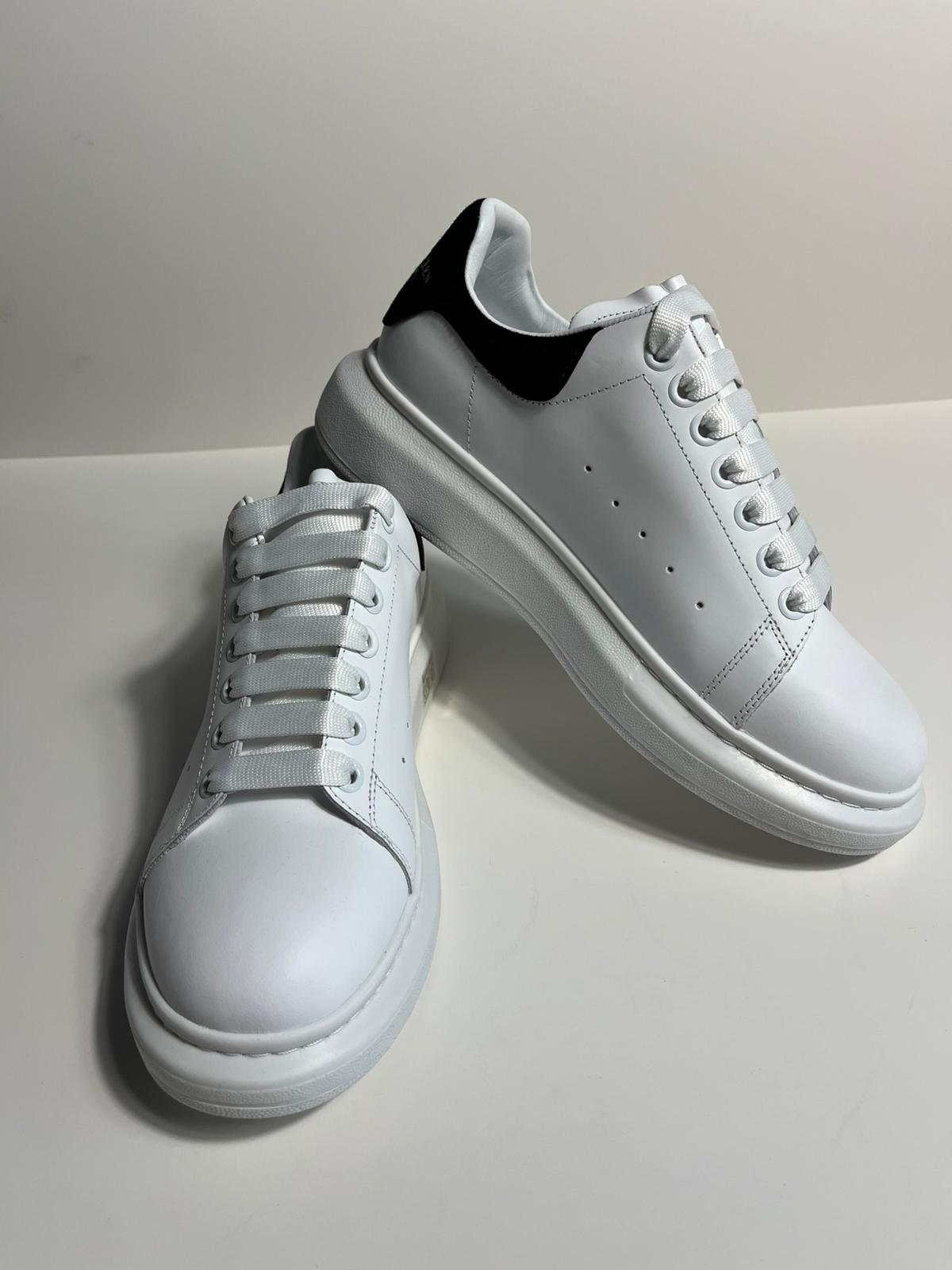 Zemor Erkek Hakiki Deri Sneaker – Alexander McQueen  Oversize Beyaz/Siyah