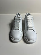 Zemor Erkek Hakiki Deri Sneaker – Alexander McQueen  Oversize Beyaz/Siyah